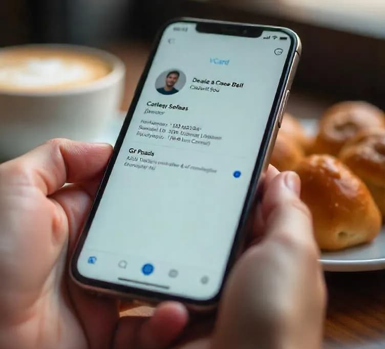 vcard sur smartphone